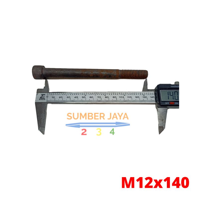 Baut L M12 x 140 Hitam /skrup L TERMURAH