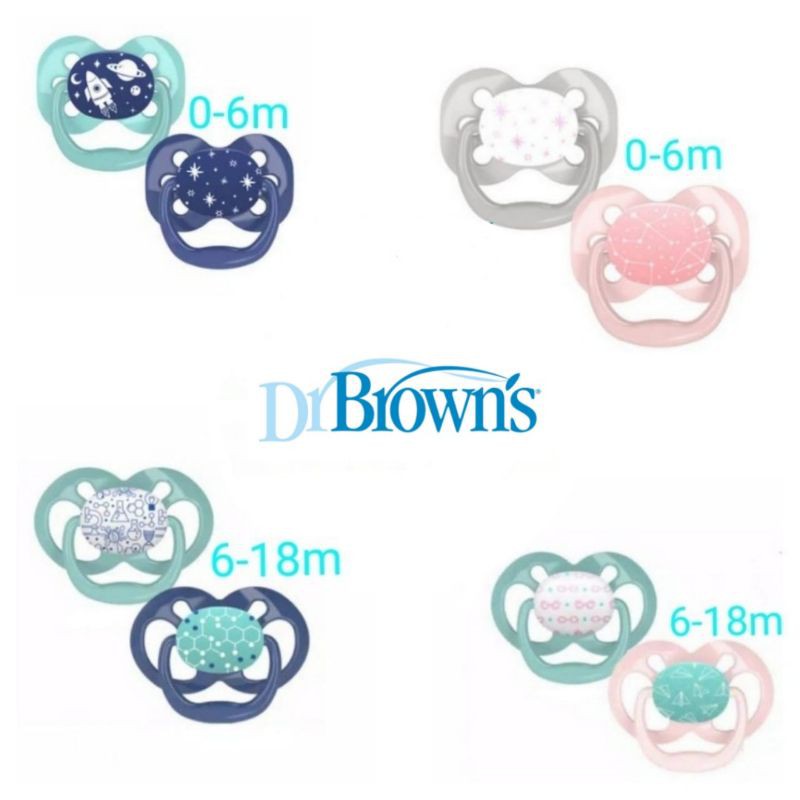 Dr.Brown's Advantage Pacifier 0-6m, 6-18m | Empeng Bayi