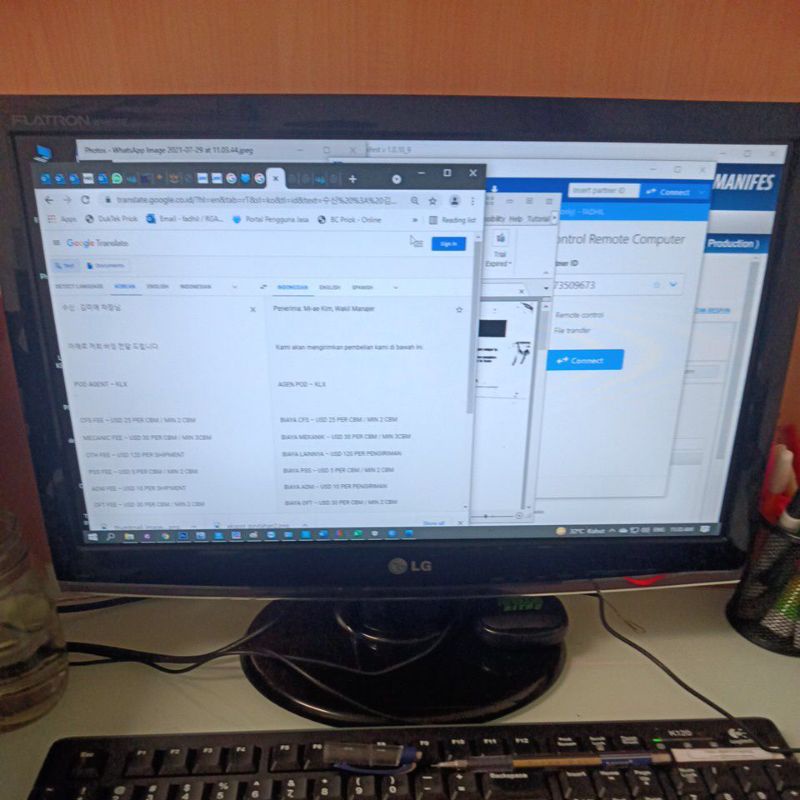 Jual Monitor Bekas Kantor 19 inch merk LG