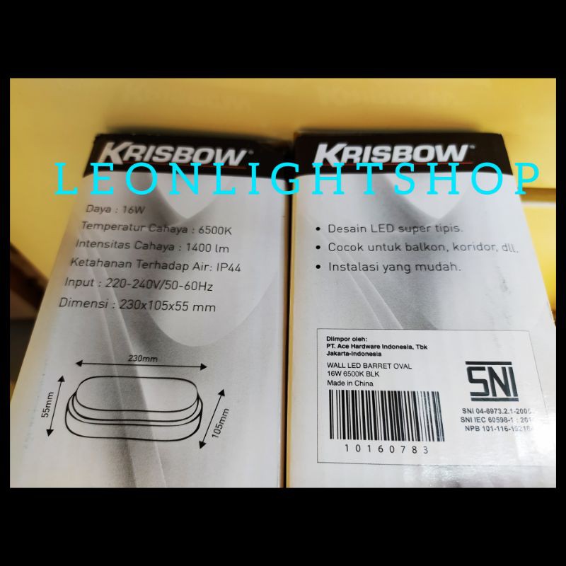 KRISBOW LAMPU LED DOWNLIGHT DINDING/CEILING 16W/ACE WALL LAMP/ACE CEILING LAMP/ACELAMI