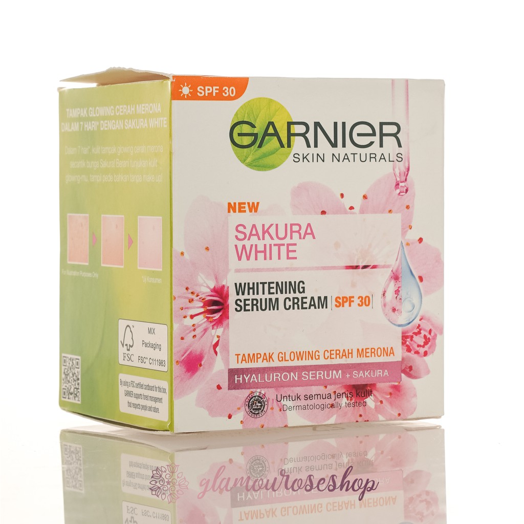 ❤️Glamouroseshop❤️ Garnier Sakura Glow Serum Day Cream SPF30/PA+++ Skin Care - 50 ml - Kulit Glowing (Sakura White) (BIG) / Garnier Sakura White Day Cream / Pelembab Garnier Sakura