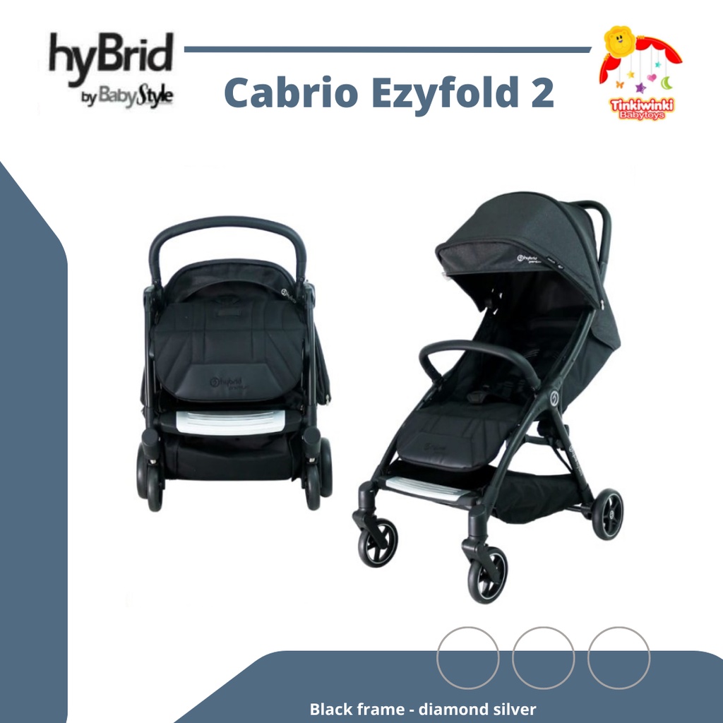 Stroller Hybrid Cabrio Ezyfold 2 black frame - diamond silver