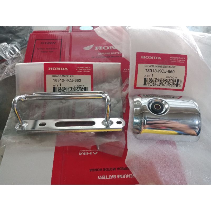 pelindung pegangan panggangan sate cover crom krom knalpot muffler honda tiger revo revolution origi