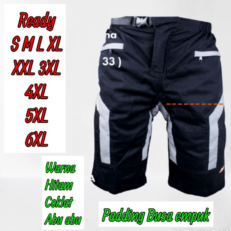 SP11D Celana sepeda CELANA PADDING EMPUK cycling pants pendek 3/4 pria / Celana gowes katun Big size