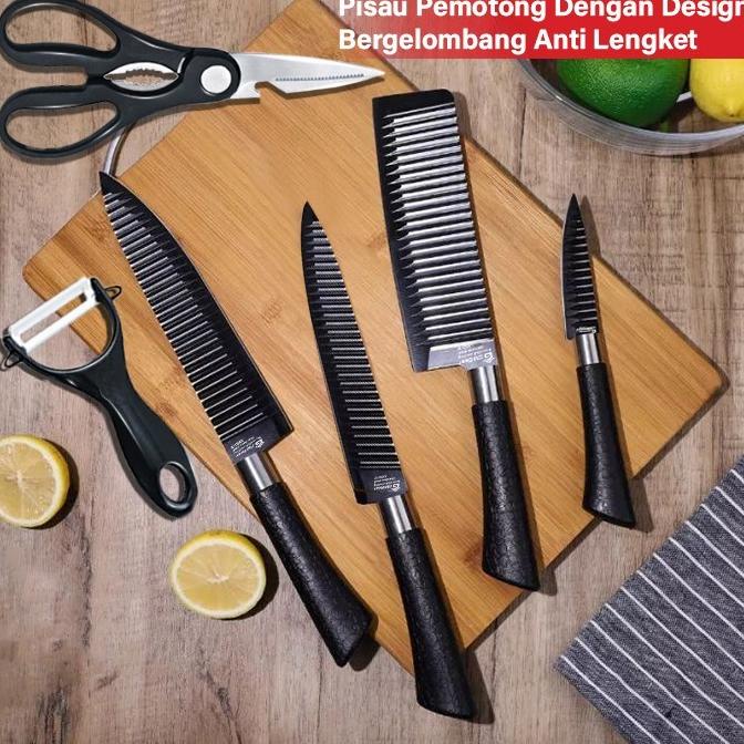 

Promo Gm Bear Pisau Set Dapur Hitam Tebal Isi 6 Pcs 1110 - Pisat Set Lapakbrg2000