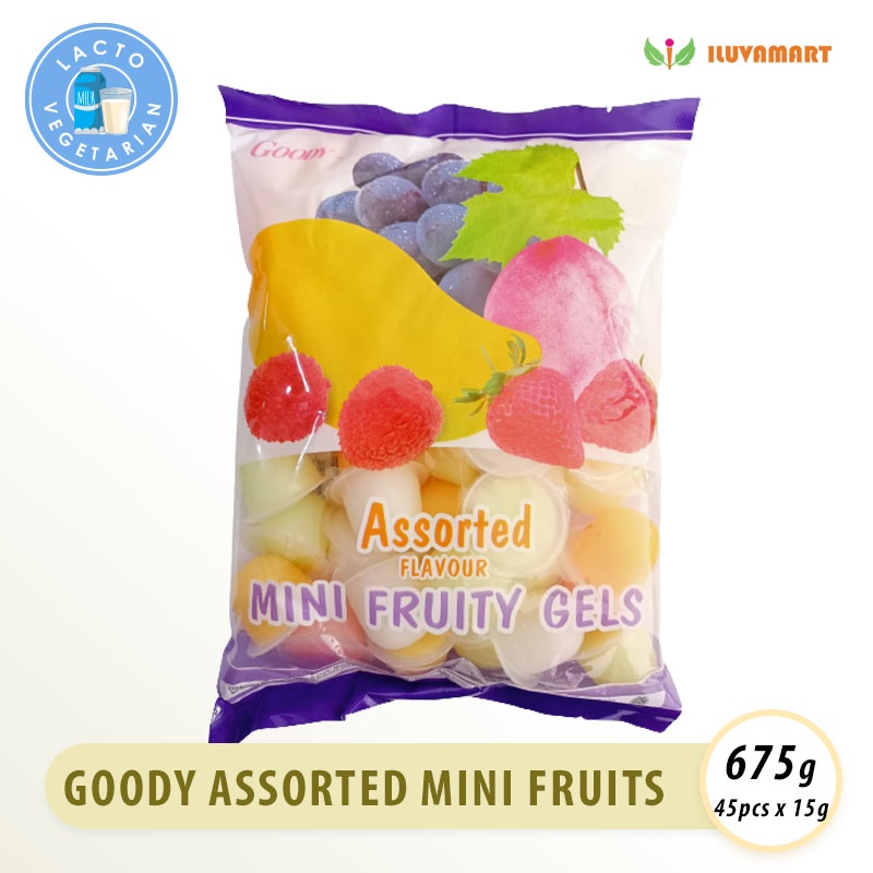 

Goody Mini Fruity Gells Assorted 45pcs Pudding Buah Cup Aneka Rasa