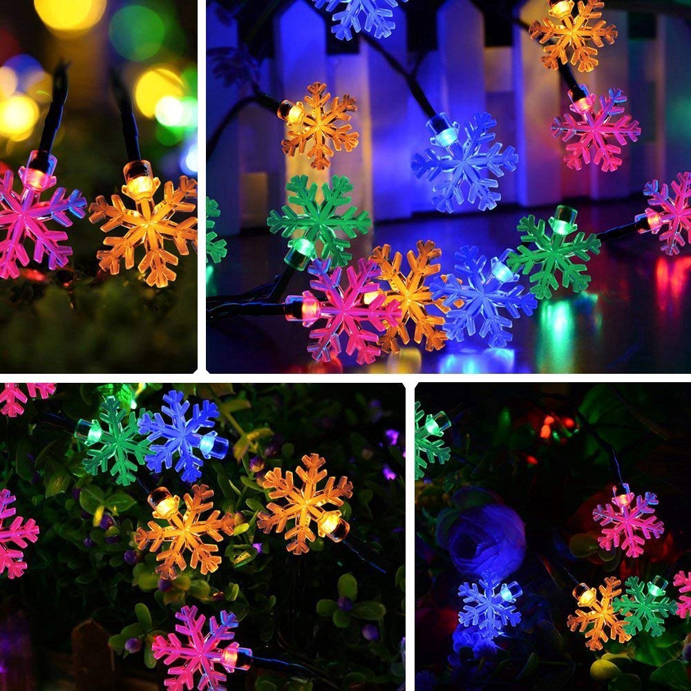 Lampu String 20 Led Bentuk Snowflake Tenaga Baterai Untuk Dekorasi Pesta Natal