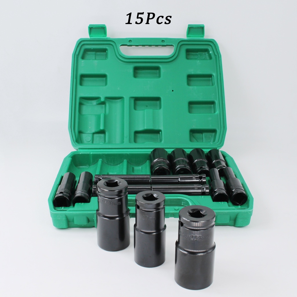 Dagmara 10PCS / 15PCS  1/2&quot; Impact Deep Socket Tool Set 8-24mm / 8-32MM