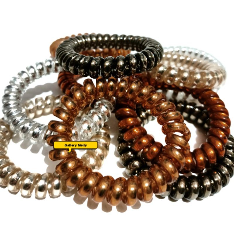 Gallerymeily IKAT RAMBUT SPIRAL JUMBO METALIK