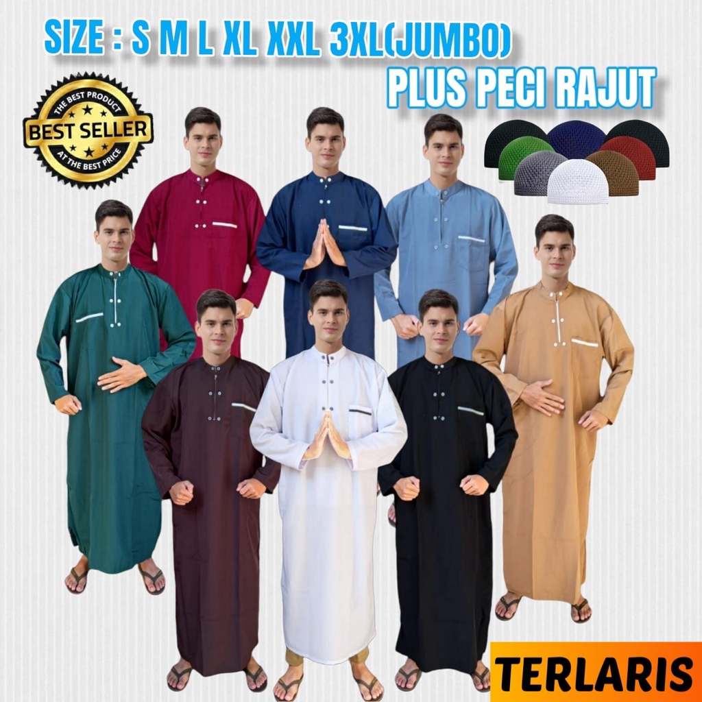 jubah laki laki bahan kain adem/gamis pria/gamis al harby original