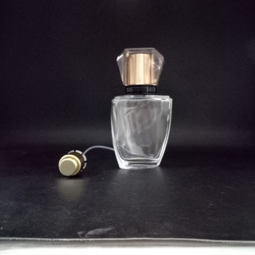 Botol Parfum V31345 50 ml easy pump crystal cap gold Cartonan @84