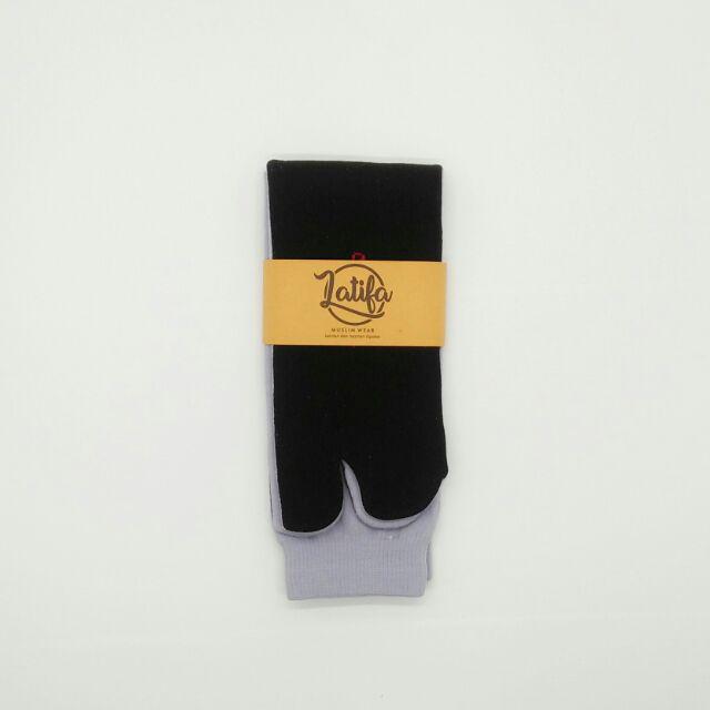 Kaos Kaki Jempol Polos Nilon Telapak Hitam Dewasa [ 1 LUSIN ]-Abu muda