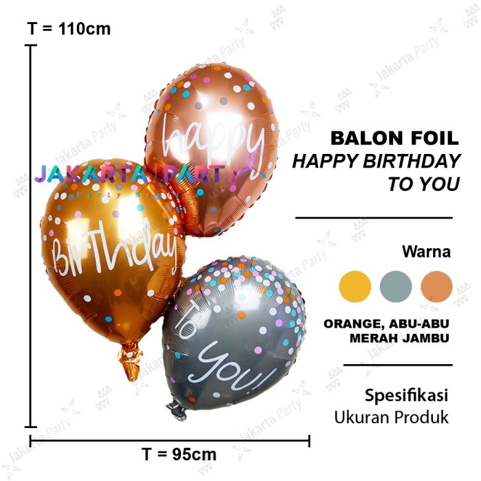 Balon Foil Happy Birthday To You Susun / Balon Happy Birthday To You