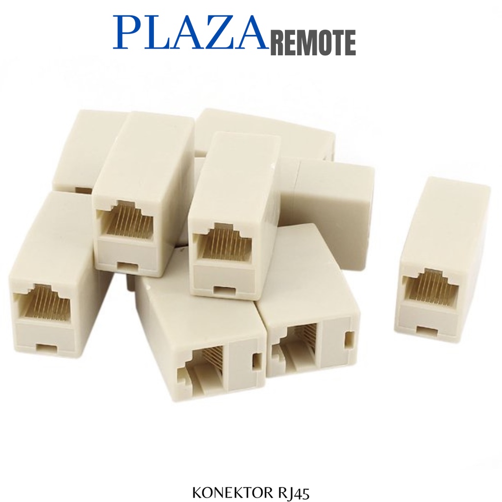 BAREL KONEKTOR RJ45 LURUS CREAM CAT5 CAT5S CAT6 COUPLER FEMAIL TO FEMAIL