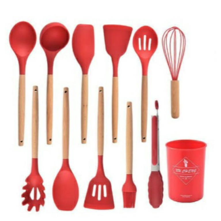 Alat Masak / Peralatan Masak 12 in 1 SET Silicone Kitchen Set Spatula