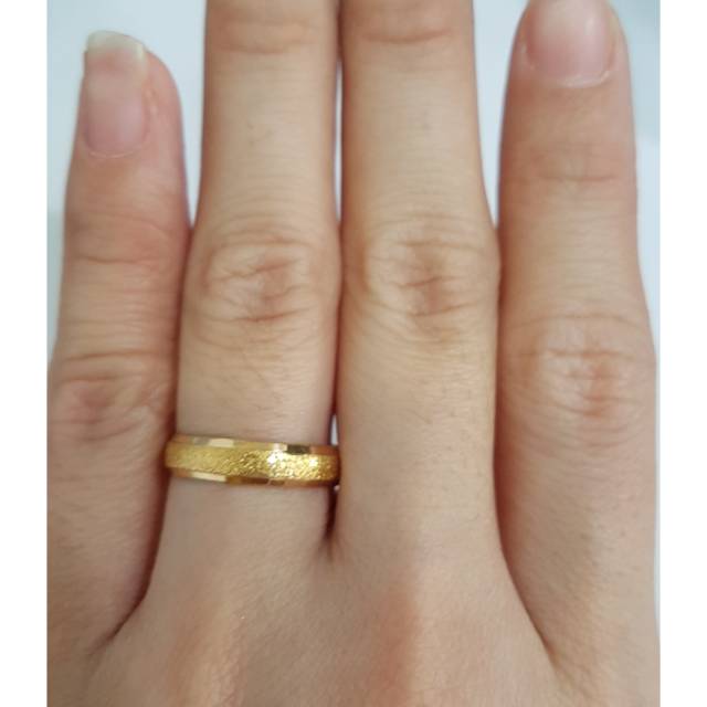  Cincin  emas  asli kadar 875 model  kristal pasir simple 