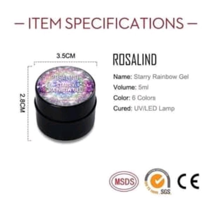 ROSALIND STARRY RAINBOW GLITTER POT 5gr KUTEK GLITTER STARRY ROSALIND TAHAN 2 BULAN