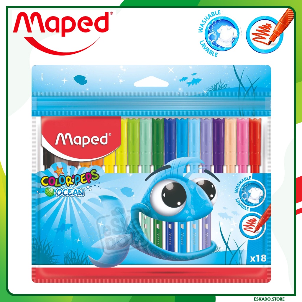 Spidol Maped Colorpeps Ocean Washable Isi 18