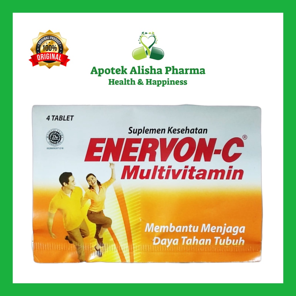 Enervon C Tablet (Strip 4tablet) Enervon Active (Strip 4tablet) - Enervon Aktif Tablet / Enervon-C / Multivitamin Mineral / Daya Tahan Tubuh