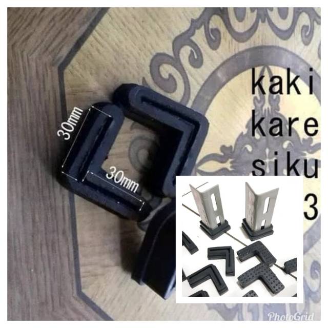 Karet kaki  pengaman besi siku 3x3