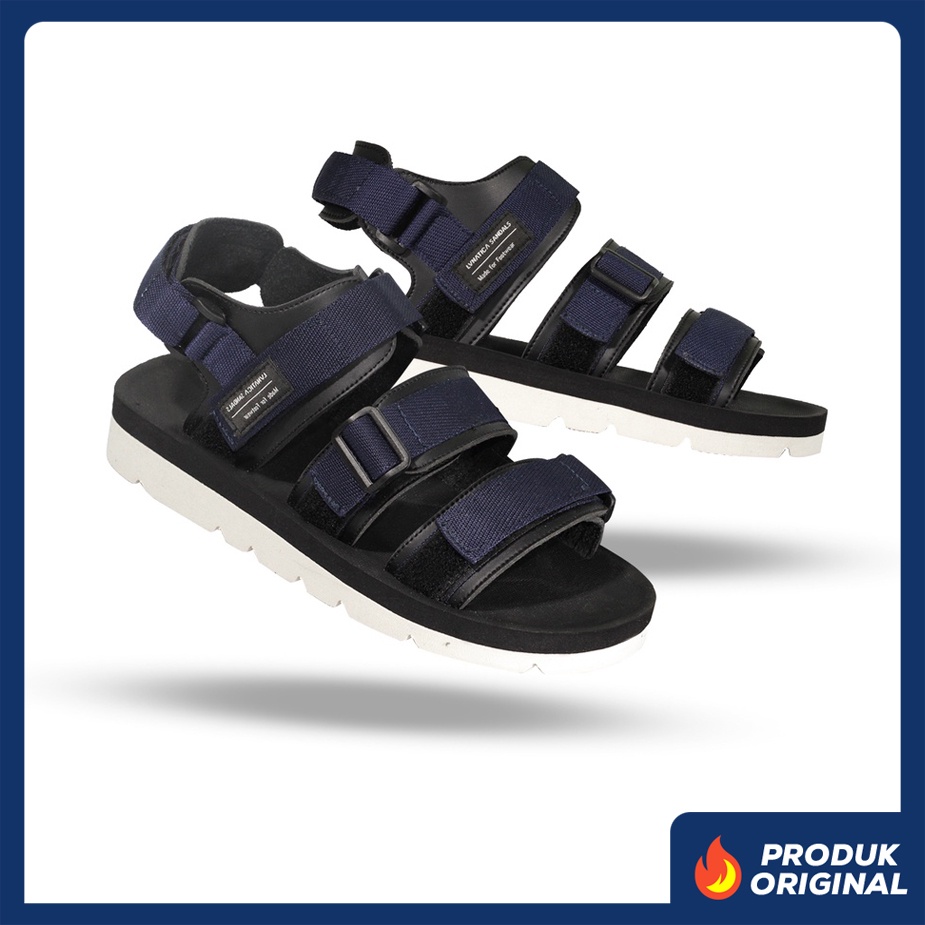 ALTO NAVY ORIGINAL x LVNATICA Sandal Casual Biru Dongker Pria Sendal Gunung Kasual Jalan Santai Harian Main Hangout Lebaran Traveling Fashion Distro Remaja Dewasa Outdoor Adventure Premium Travelling Footwear Tali 2 3 Strap Keren Terbaru Kekinian Branded