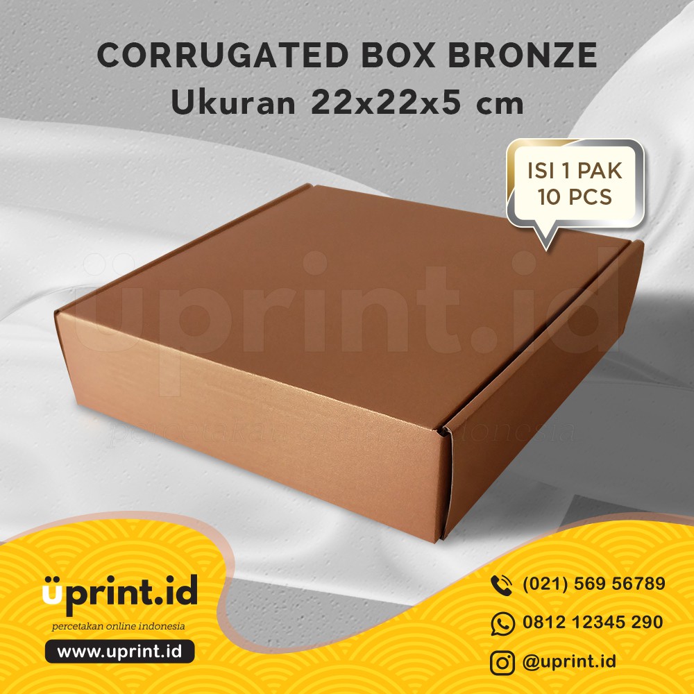 

CORRUGATED BOX POLOS|DUS BROWNIES|22x22x5|READY STOCK|BRONZE