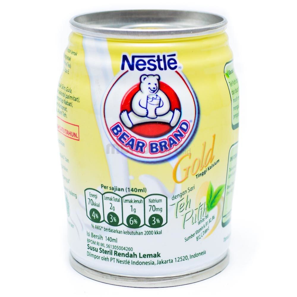 Nestle Bear Brand Gold Malt Gold 140ml Teh Putih Susu Steril Susu Bear Brand Gold Malt Putih Teh Putih 140 ml Susu Steril Rendah Lemak Susu Beruang Gold Rendah Lemak Steril Milk Susu UHT