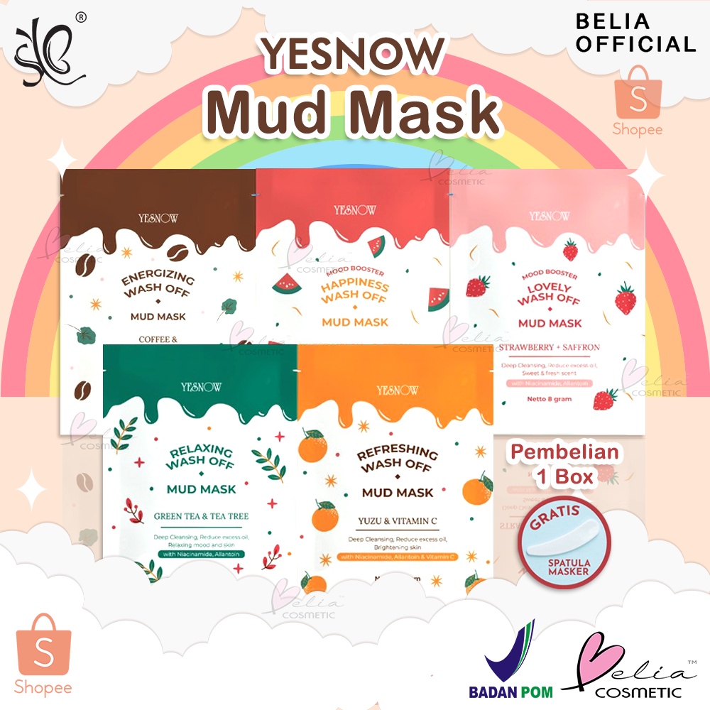 ❤ BELIA ❤ YESNOW Relaxing Wash-Off Mud Mask (Sachet Ecer) | Mud Mask | Masker Wajah | BPOM