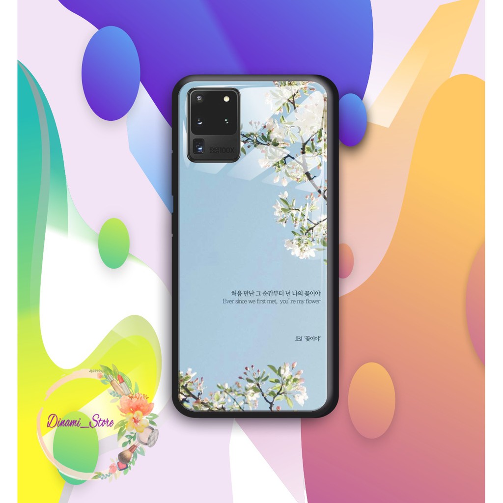 Back case glass KOREA QUOTES Oppo A3s A1k A5 A9 2020 A7 F9 A5s A31 A52 a53 A92 A37 A57 A59 DST1428