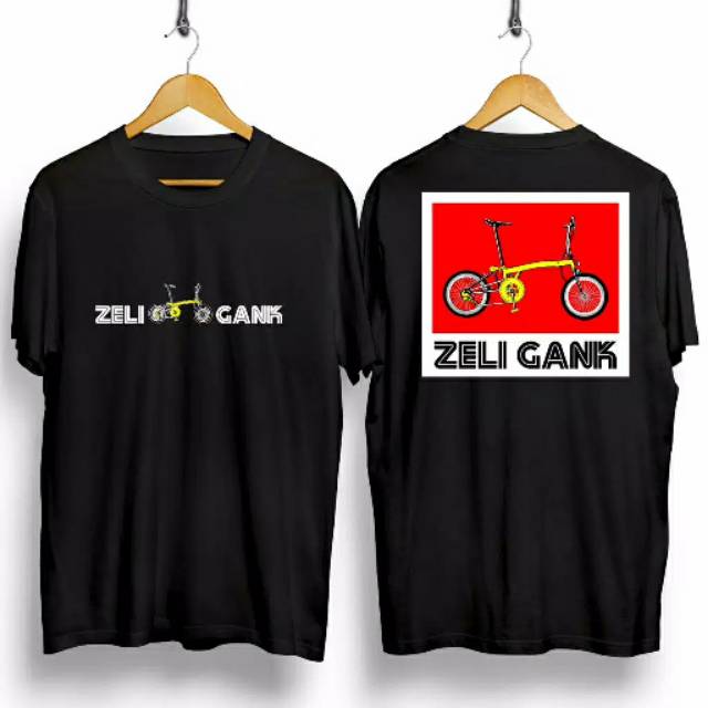 Fourfashion Kaos Pria Kaos Distro Bicycle ZELI GANK Black CN693