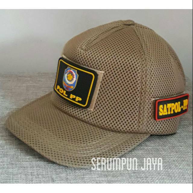 TOPI SATPOL PP - TOPI P O L PP - TOPI SATPOL PP 3 PATCH DOUBLE MESH VELCRO