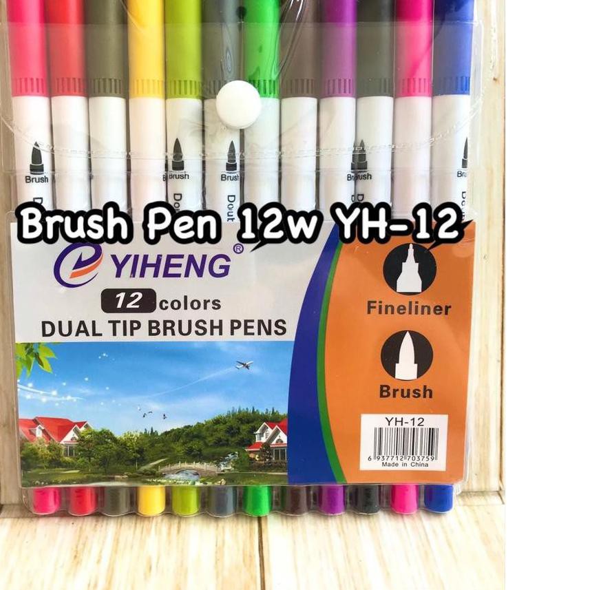 

PALING HOT!! KODE-491 Spidol / Brush Pen 12w YH-12