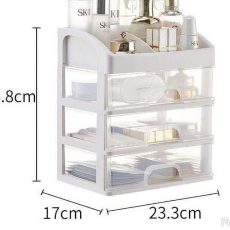 M1 melind store RAK KOSMETIK LACI 3 SUSUN pekanbaru / KOTAK SKINCARE MASKER /  BOX LACI 3 SUSUN Riau