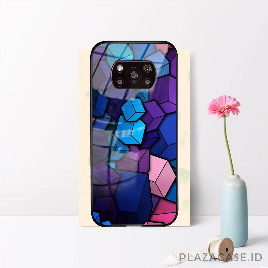 Abstrak Softcase Glass [K73] for POCO X3 A73 RENO 4F REDMI 9C A53 C17 RENO 4 REALME 7i Y30 A31