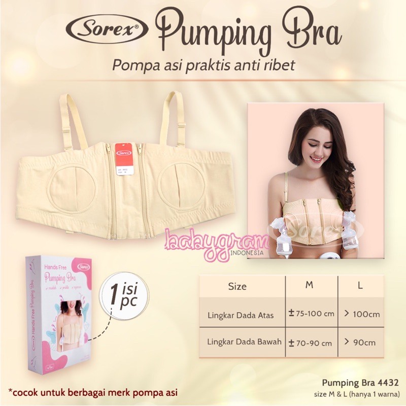 SOREX 4432 Hands Free Pumping Bra BH Menyusui untuk Pompa Asi Breastpump Asip