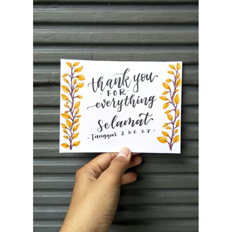 hand lettering by Mitup | lettering tanpa frame | greeting card | kartu ucapan