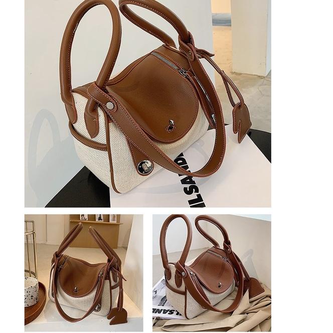 Promo - BJ63956 - BLACK/BLUE/BROWN/KHAKI - TAS SLEMPANG TOTEBAG HANDBAG HANDLE LINDY TAS WANITA FASH