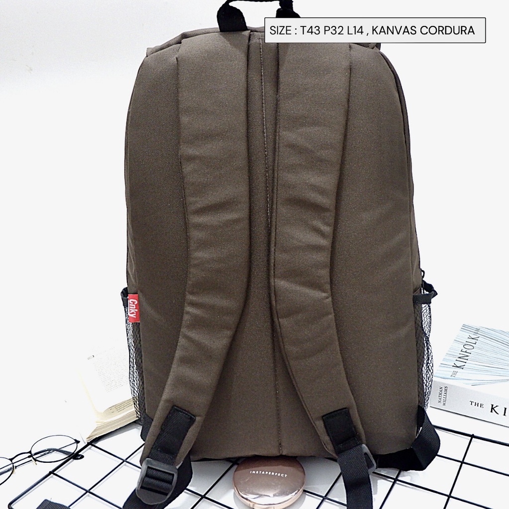BISA COD tas ransel pria cowok anak dewasa sekolah kantor backpack gesper tutup kanvas cordura murah