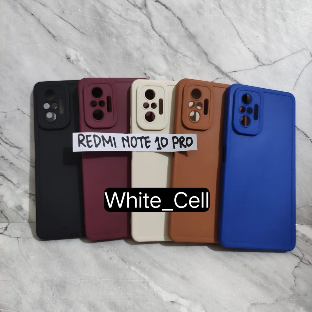 SoftCase ProCamera Silicon Matte Case Full Cover Redmi Note 10 5G Note 10 Note 10 Pro Note 7 Note 8 Note 8 Pro White_Cell