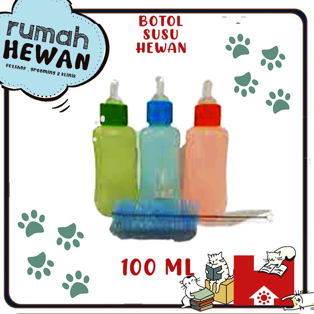 Botol Dot Susu Kucing &amp; Anjing 100ml Free Sikat Plastik