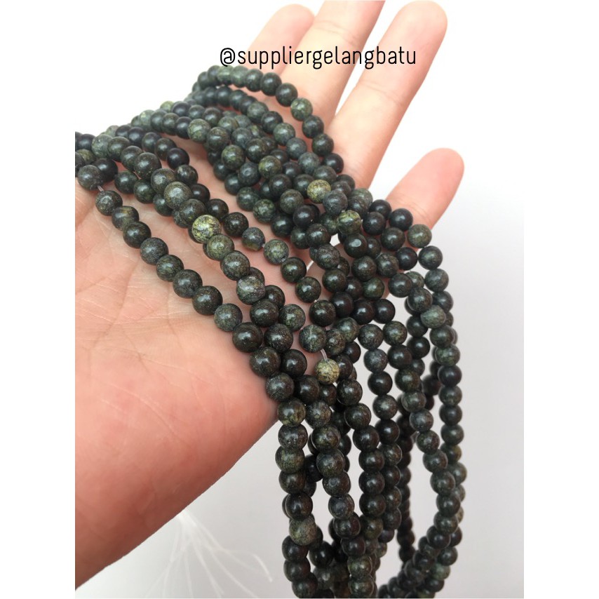 Black Jade 6mm magnetic bahan gelang kalung kesehatan premium akik grosir kerajinan aksesoris beads