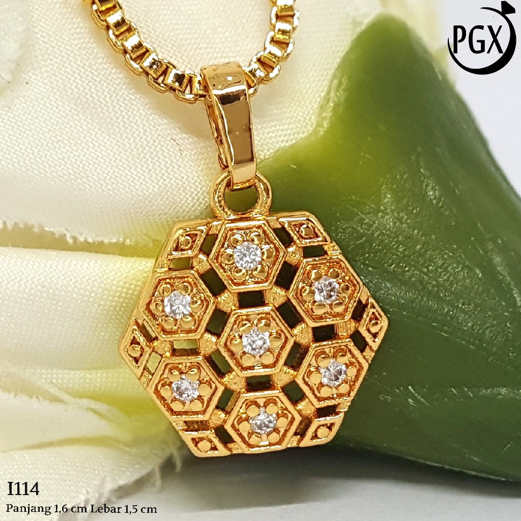 PGX Liontin Kalung Xuping Wanita Perhiasan Lapis Emas Aksesoris Fashion - I114