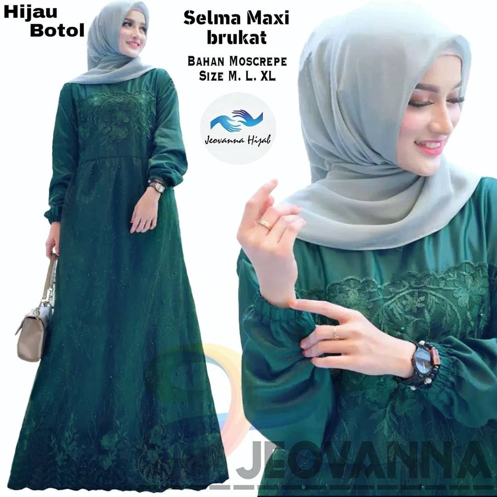 SELMA Maxy Dress Muslimah Terbaru 2021 / Gamis Wanita / Dress Wanita / Gamis Brukat / Dress Brukat Tile Mewah / Baju Muslim Wanita / Gamis Brokat / Baju Gamis Modern / Gamis Murah / Gamis Pesta / Gamis Syari / Gamis Lebaran 2022
