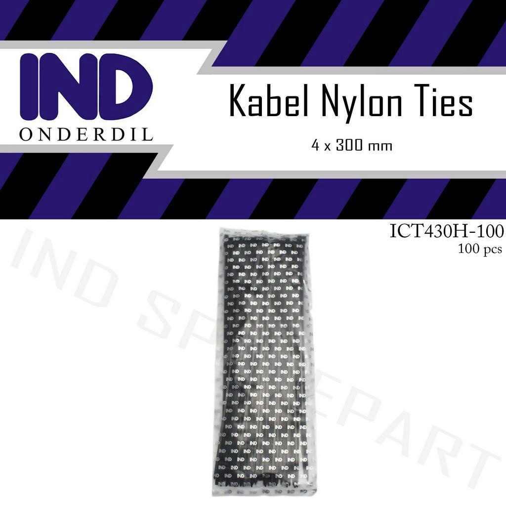 Kabel-Cable-Pengikat Nylon-Nilon Tie-Ties-Tis 4x300-4 x 300 mm Hitam 100 Pcs-Biji