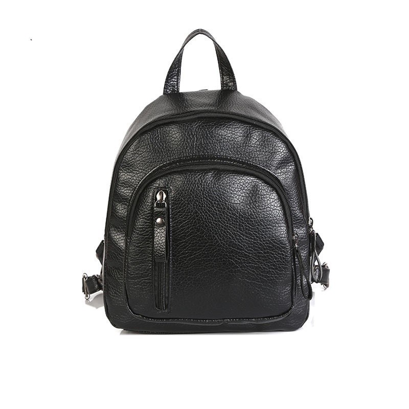 TM-83 tas ransel wanita mini backpack kulit hitam leather korea jepang