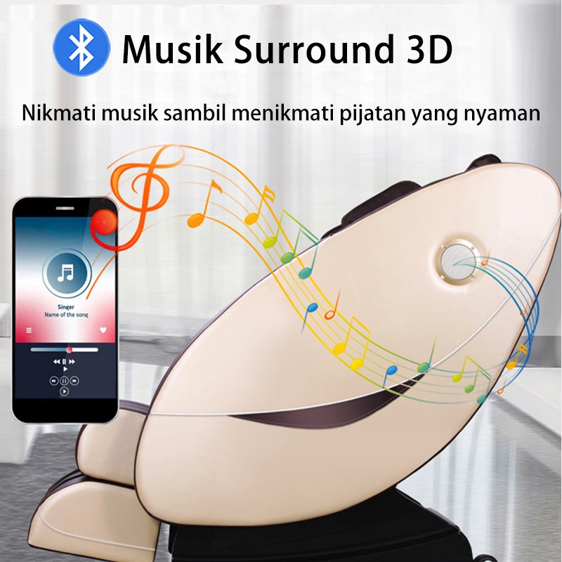 Kursi Pijat Musik Bluetooth Dengan Full Body Kneading Multifungsi Kapsul Fuang Mewah Sofa Pijat Listrik Sepenuhnya Otomatis