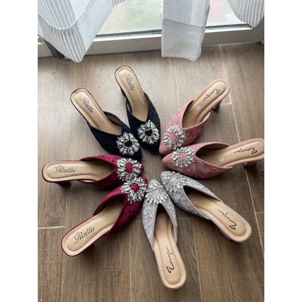 RATTU BOUTIQUE- Termurah!!! Heels 7cm brukat payet Valero / sepatu pengantin / wedding shoes / sepatu tunangan / sepatu wisuda