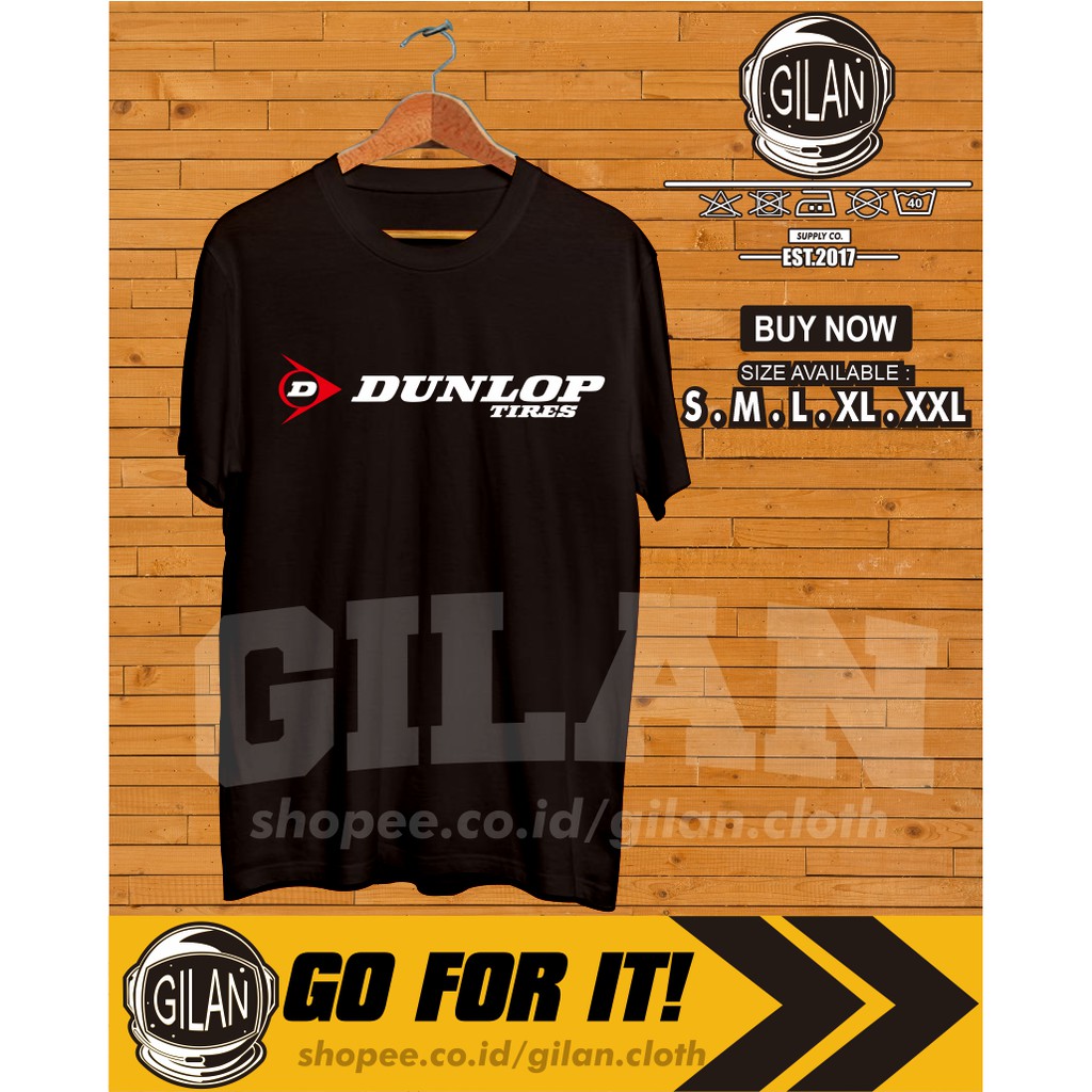 Kaos Baju Dunlop Tyres Ban Logo Balap Mobil Motor Kaos Otomotif