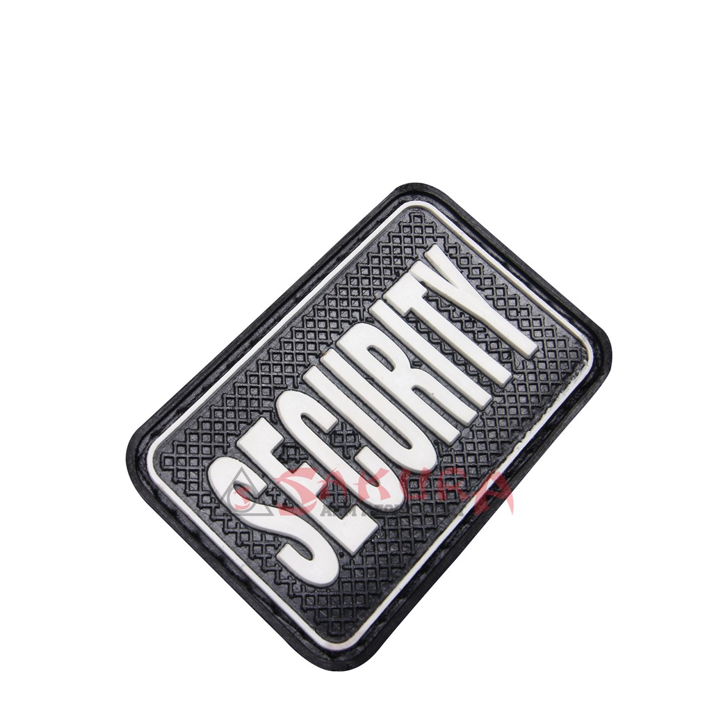 Patch Rubber Security Perekat Tempelan Tulisan SECURITY Putih