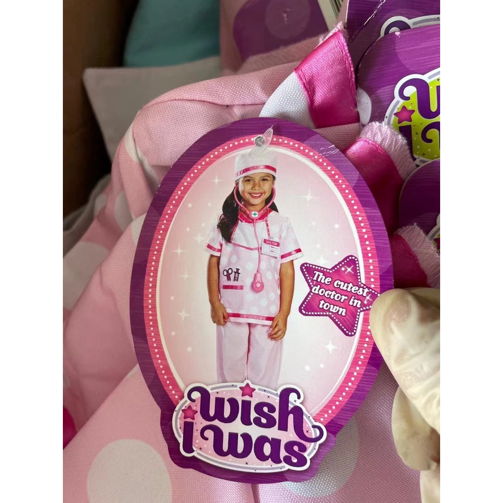 MAINAN BAJU DOCTOR anak kostum pink costume baju profesi masker 3-6th